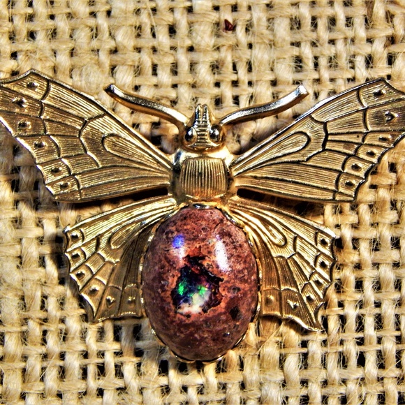 Jewelry - Boulder Opal Butterfly Brooch